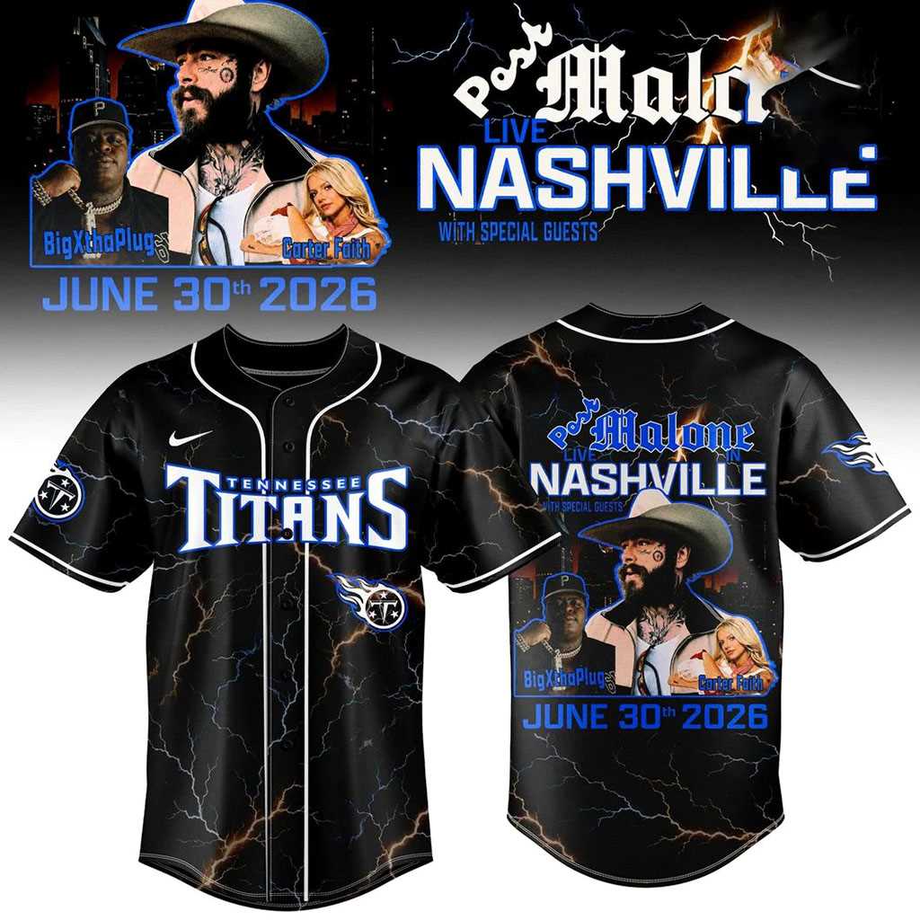 Post Malone Live in Nashville 2026 Jersey Post Malone Live in Nashville 2026 Jersey