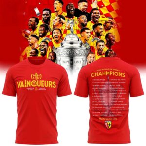 Racing Club de Lens Coupe de France 2025 2026 Champions Red Tee Hoodie