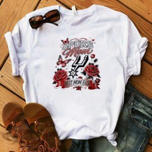San Antonio Spurs Mom Best Mom Ever Mothers Day Flowers and Butterfly Shirt