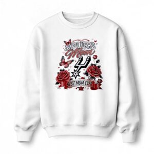 San Antonio Spurs Mom Best Mom Ever Mothers Day Flowers and Butterfly Shirt