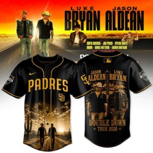 San Diego Padres Jason Aldean Luke Bryan Double Down Tour 2026 Jersey