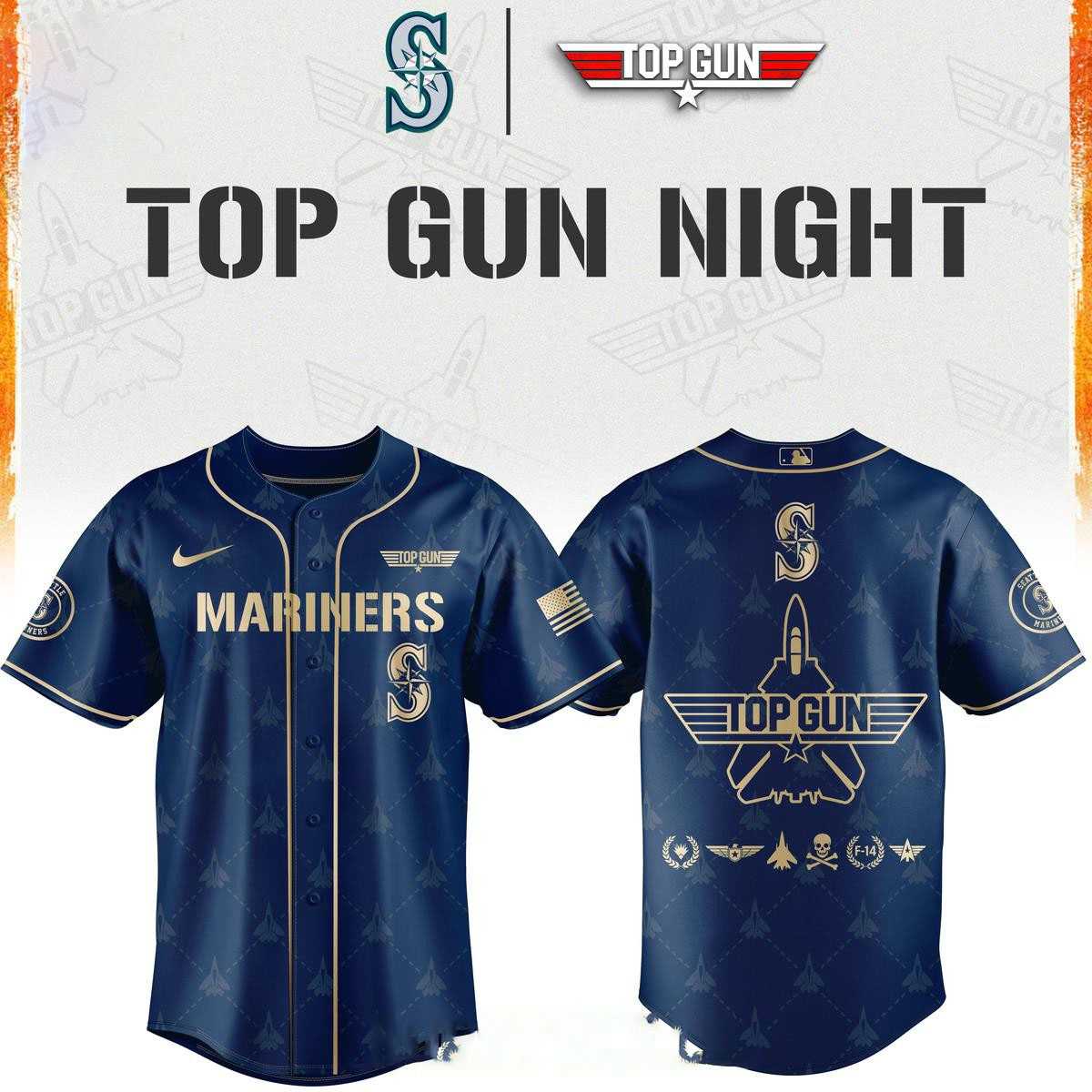Seattle Mariners Top Gun 2026 Comeback Night Baseball Jersey Seattle Mariners Top Gun 2026 Comeback Night Baseball Jersey