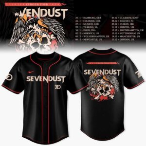 Sevendust Europe  UK Tour 2026 Baseball Jersey