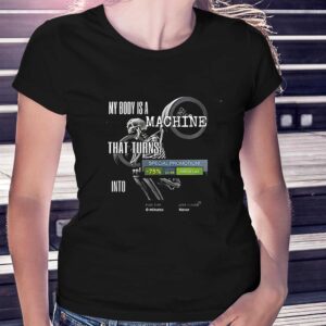 Skeleton My Body Is A Machine That Turns Steam Meme Shirt