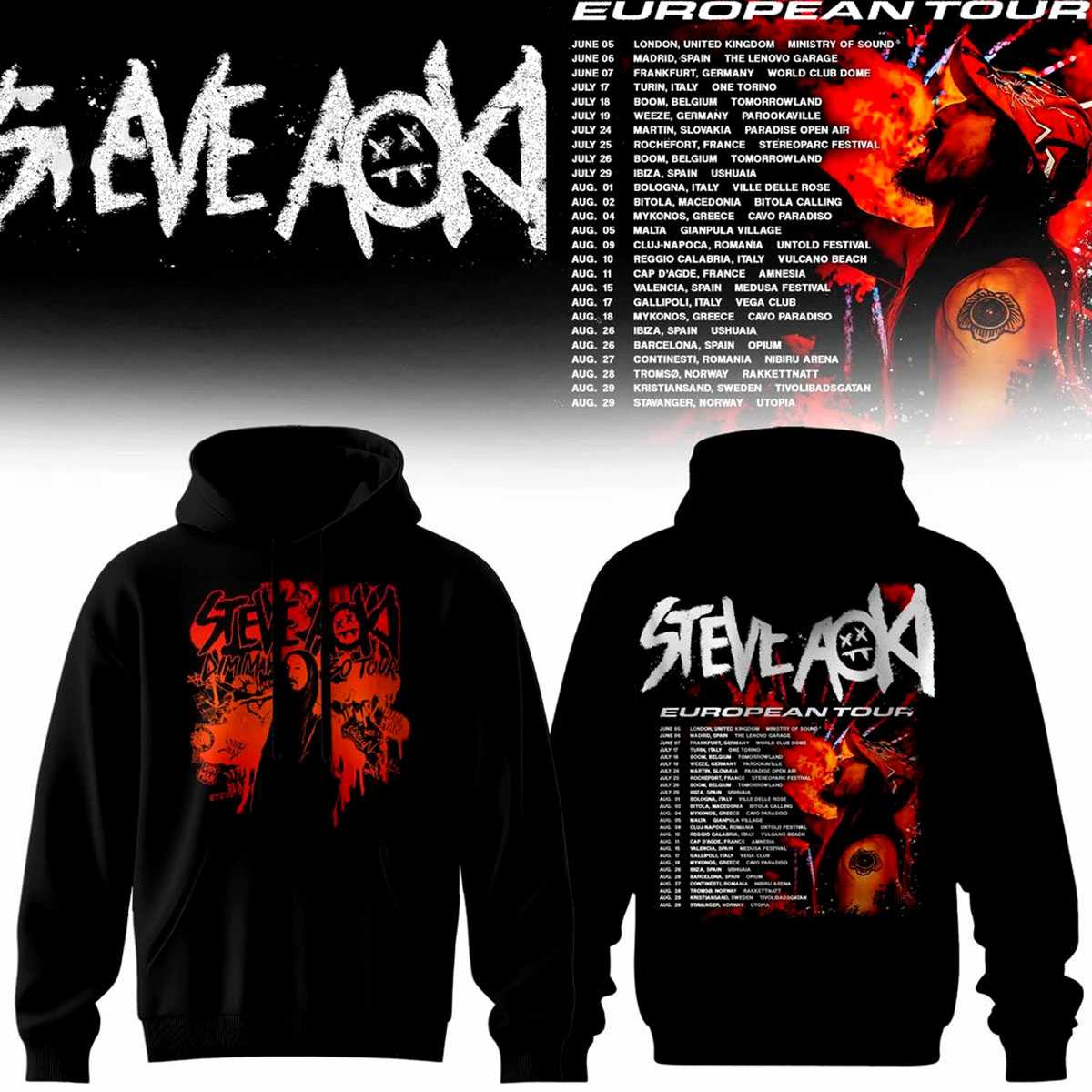 Steve Aoki European Tour 2026 Hoodie Steve Aoki European Tour 2026 Hoodie