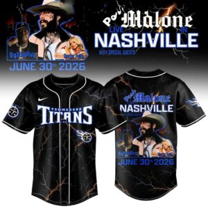 Tennessee Titans Post Malone Live in Nashville 2026 Baseball Jersey