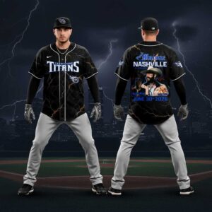 Tennessee Titans Post Malone Live in Nashville 2026 Baseball Jersey Tennessee Titans Post Malone Live in Nashville 2026 Baseball Jersey