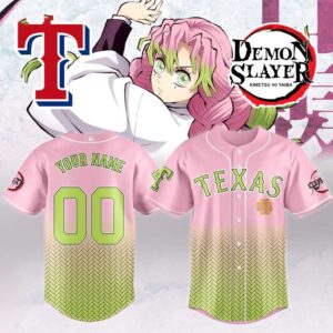 Texas Rangers Demon Slayer Jersey Custom Name