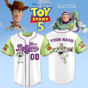Toy Story 5 The Movies 2026 Buzz Lightyear Custom Baseball Jersey