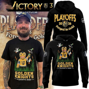 Vegas Golden Knights 2026 Playoffs Round 2 Forged in Gold Tee Hoodie