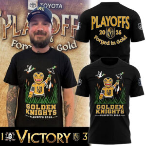 Vegas Golden Knights 2026 Playoffs Round 2 Forged in Gold Tee Hoodie