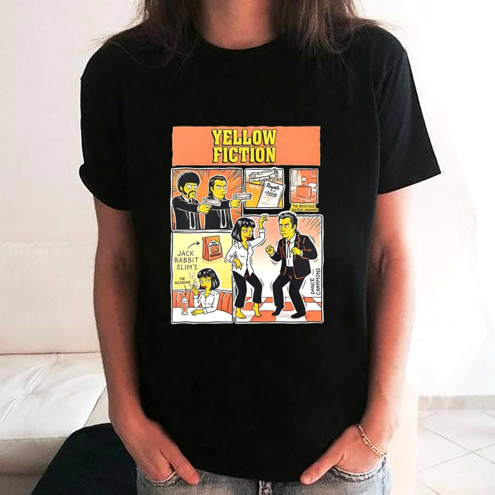 Yellow Fiction Inspired by Pulp Fiction Shirt Yellow Fiction Inspired by Pulp Fiction Shirt