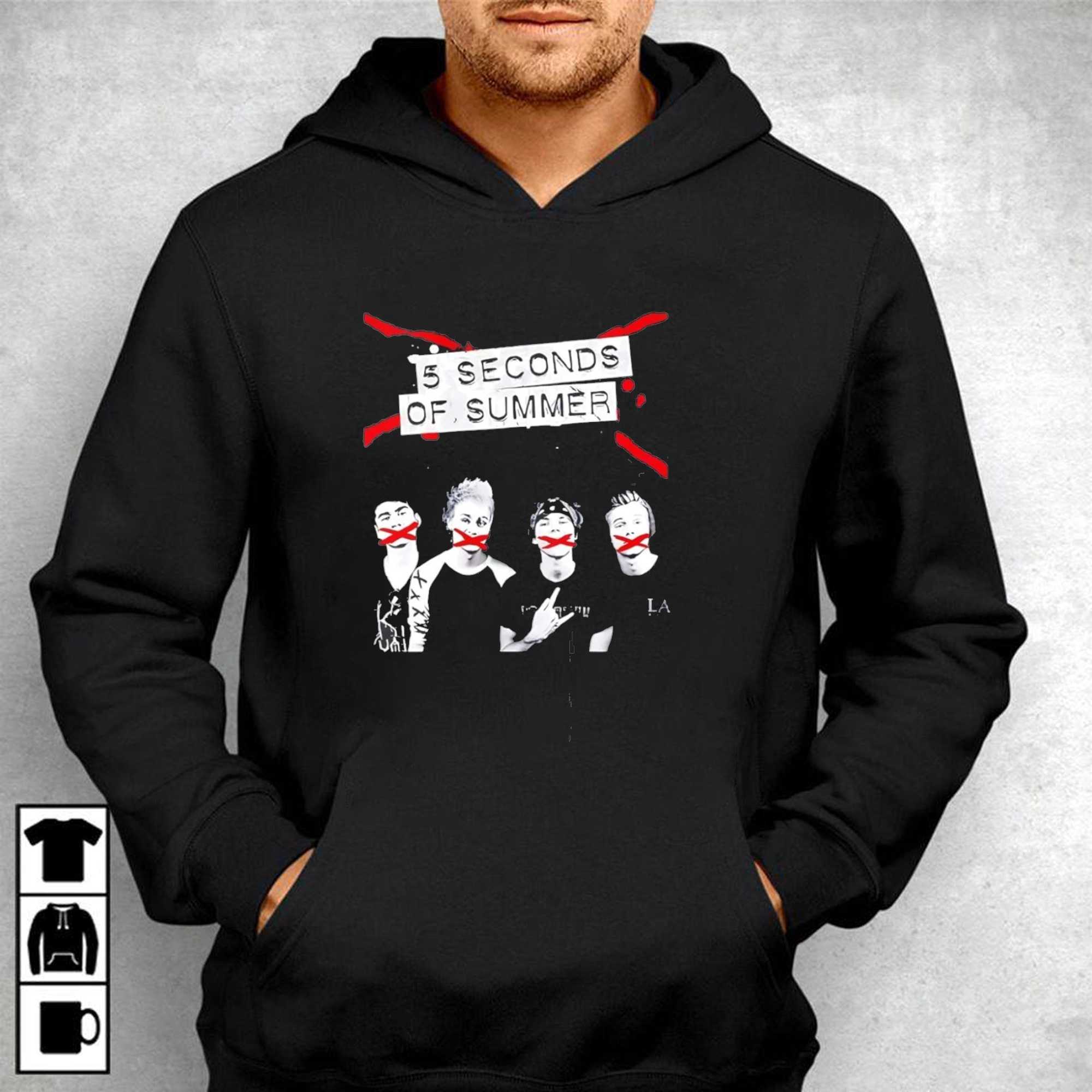 5 Seconds Of Summer Band Member Mouth Red X Tee 5 Seconds Of Summer Band Member Mouth Red X Tee