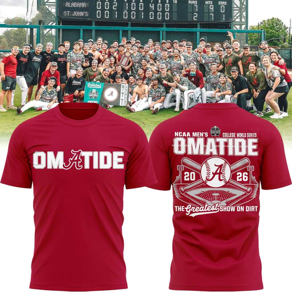 Alabama Crimson Tide 2026 Baseball College World Series Omatide T shirt Alabama Crimson Tide 2026 Baseball College World Series Omatide T shirt