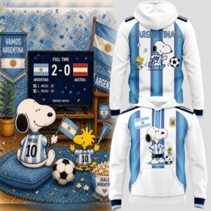 Argentina National Soccer Snoopy and Woodstock 2026 Tee Hoodie