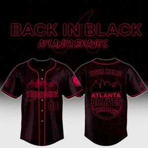 Atlanta Braves Back In Black Special Custom Baseball Jersey
