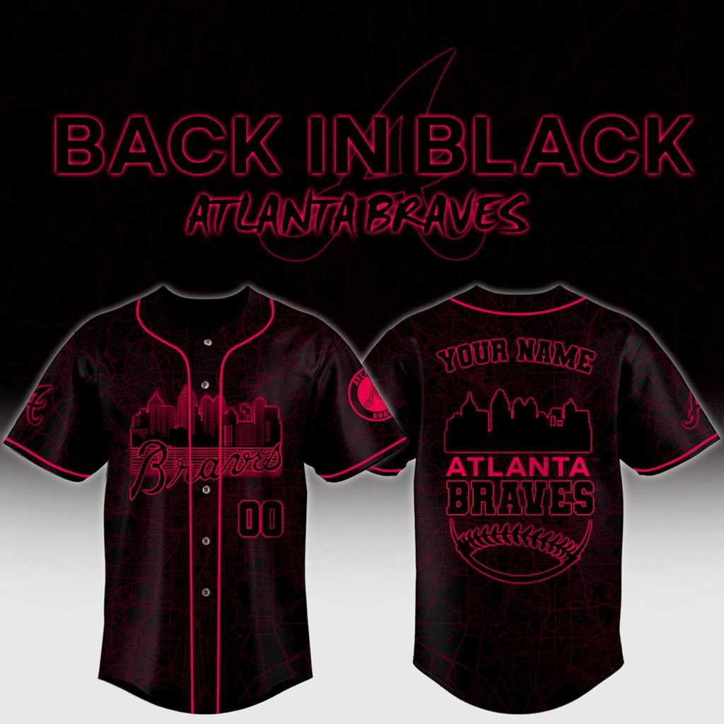 Atlanta Braves Back In Black Special Custom Baseball Jersey Atlanta Braves Back In Black Special Custom Baseball Jersey
