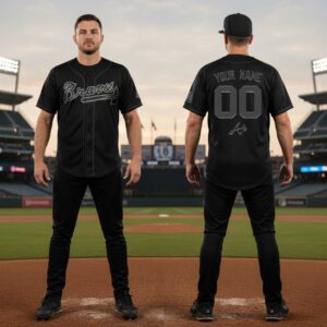Atlanta Braves Blackout Special Custom Baseball Jersey