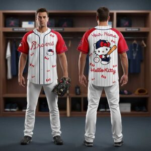 Atlanta Braves Hello Kitty Custom Baseball Jersey