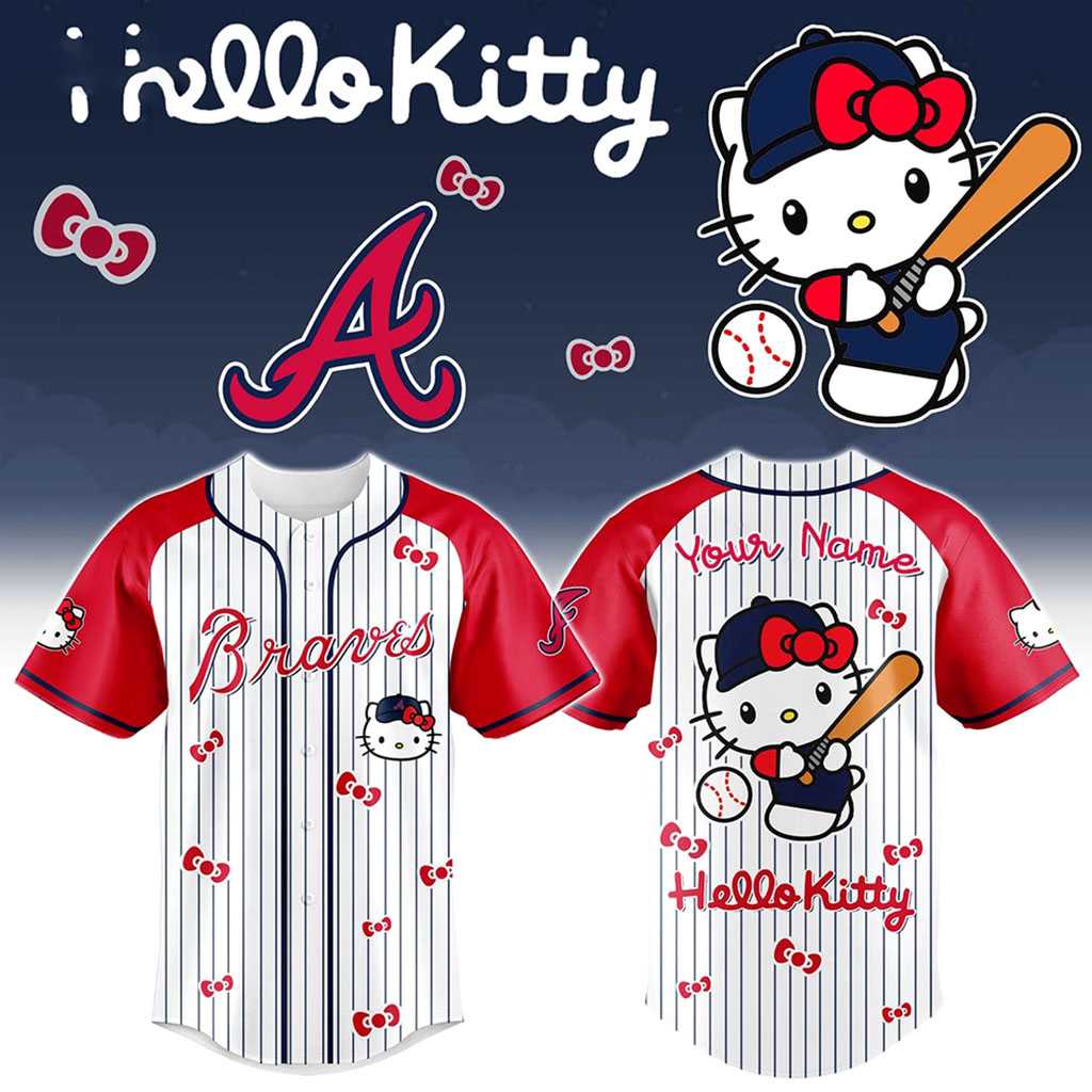 Atlanta Braves Hello Kitty Custom Baseball Jersey Atlanta Braves Hello Kitty Custom Baseball Jersey