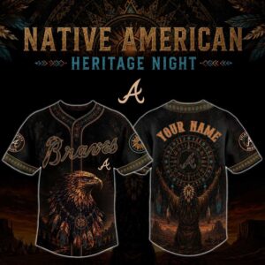 Atlanta Braves Native American Heritage Night Custom Baseball Jersey