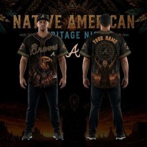 Atlanta Braves Native American Heritage Night Custom Baseball Jersey