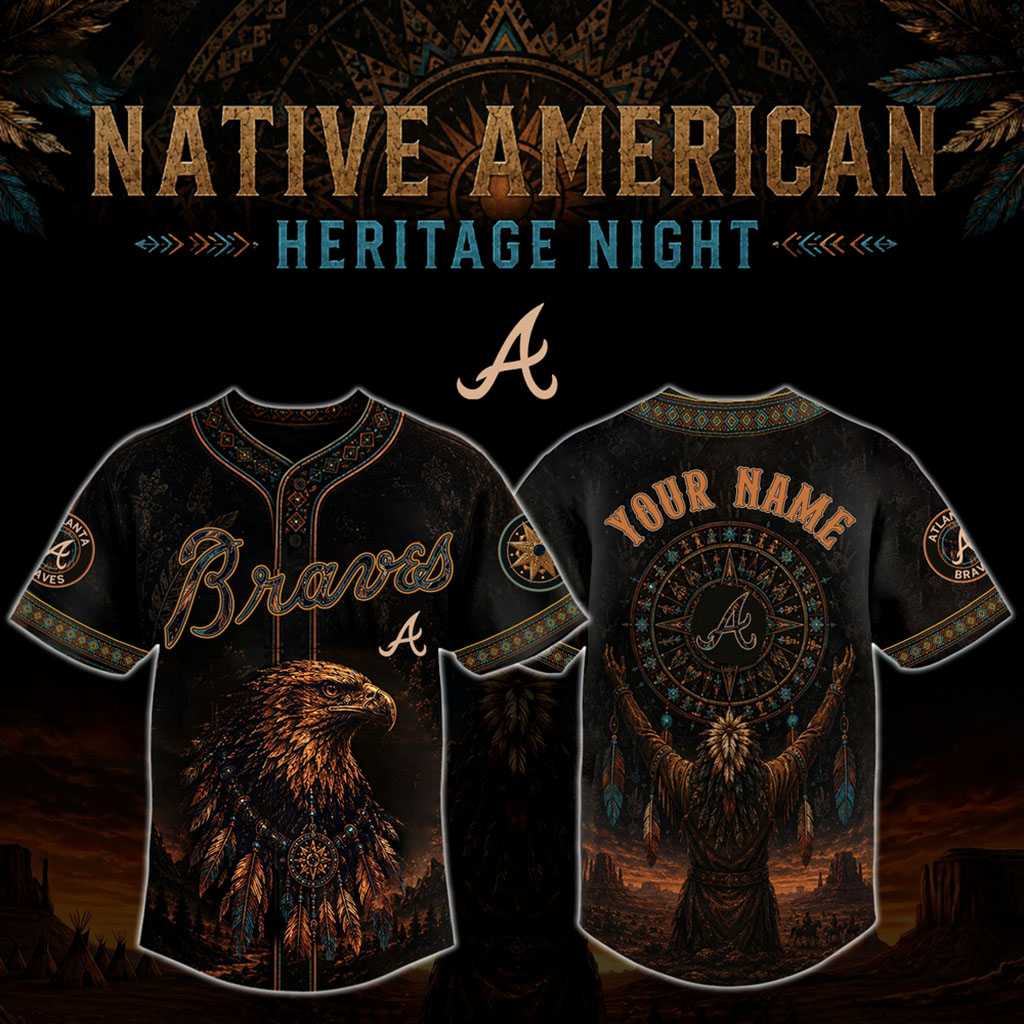 Atlanta Braves Native American Heritage Night Custom Baseball Jersey Atlanta Braves Native American Heritage Night Custom Baseball Jersey