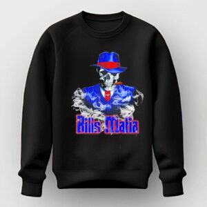 Bills Mafia Apparel Skull Wearing Suit Smoking Cigar Tee
