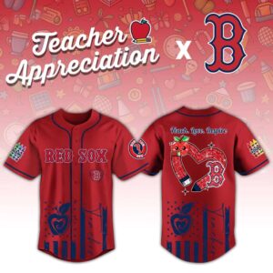 Boston Red Sox Teacher Appreciation Custom Baseball Jersey
