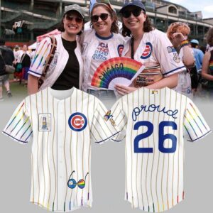 Chicago Cubs Pride Night 26 Striped Version Custom Baseball Jersey