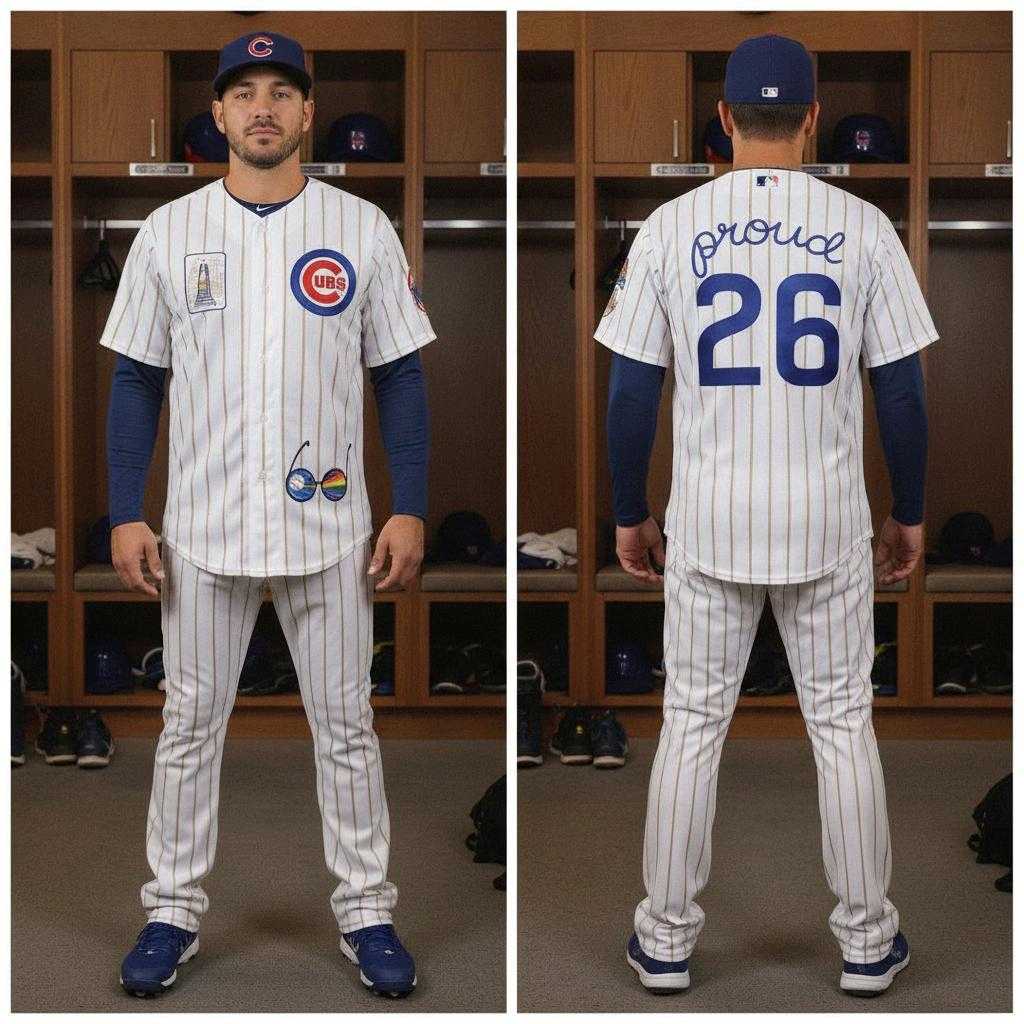Chicago Cubs Pride Night 26 Striped Version Custom Baseball Jersey Chicago Cubs Pride Night 26 Striped Version Custom Baseball Jersey