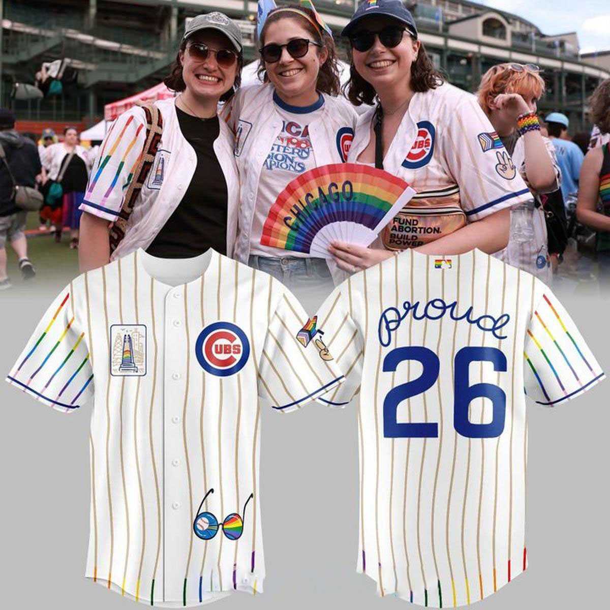 Chicago Cubs Pride Night 26 Striped Version Custom Baseball Jersey Chicago Cubs Pride Night 26 Striped Version Custom Baseball Jersey