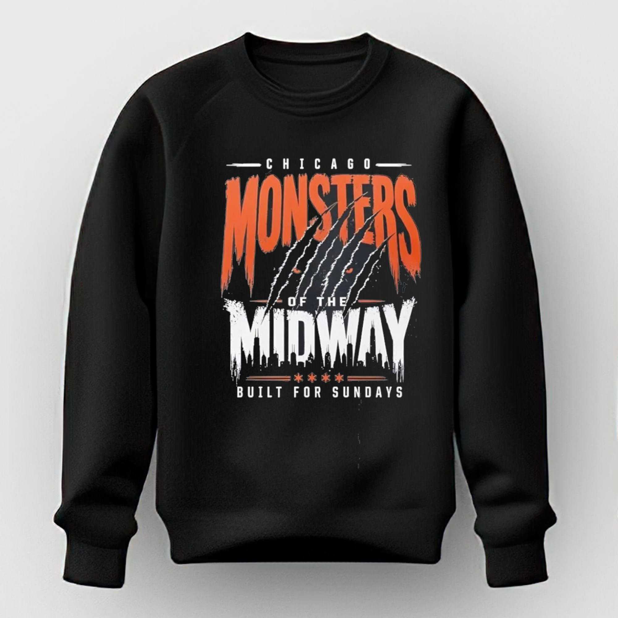 Chicago Monsters Of The Midway Built For Sundays Chicago Bears Tee Chicago Monsters Of The Midway Built For Sundays Chicago Bears Tee
