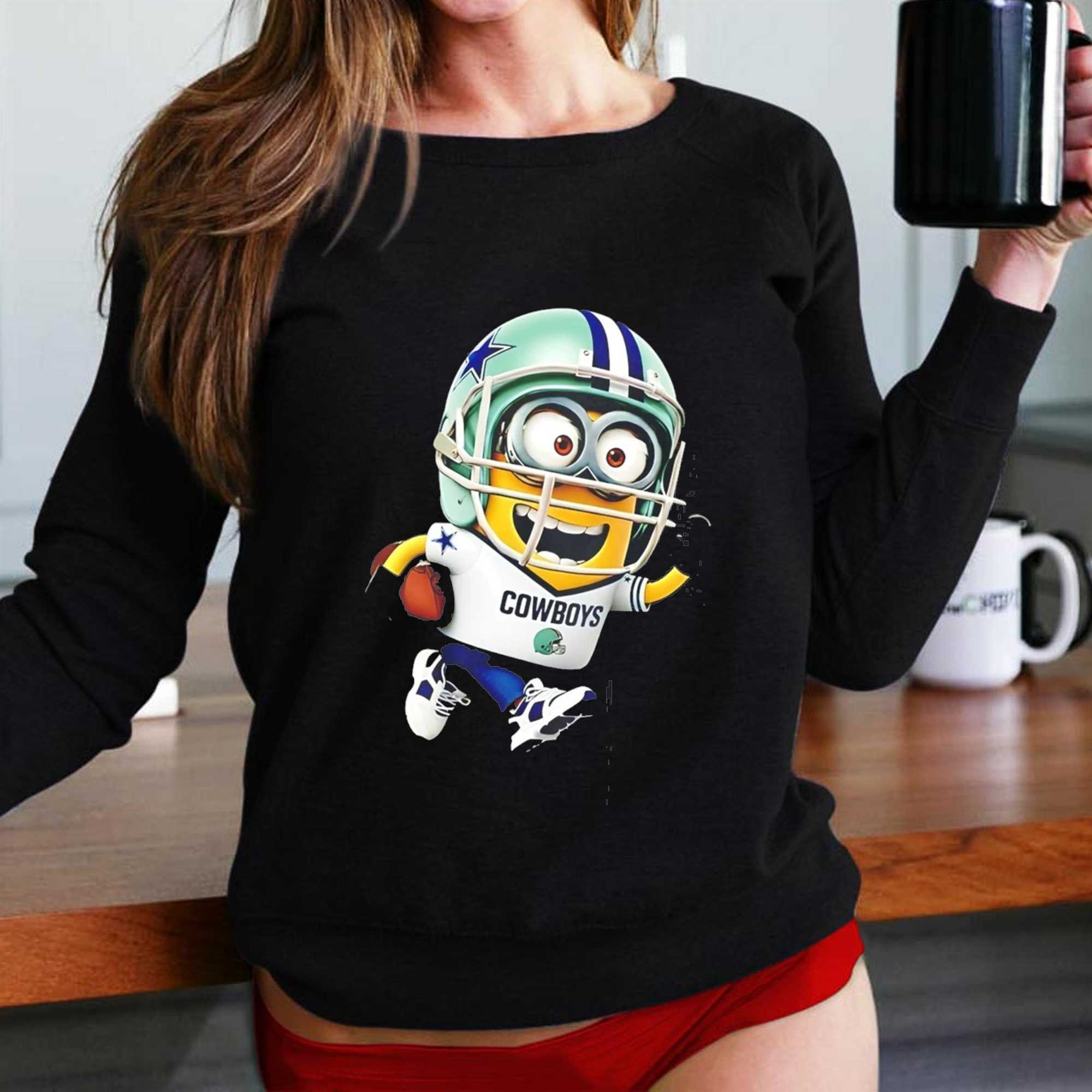 Dallas Cowboys Minion Running Football Tee Hoodie Dallas Cowboys Minion Running Football Tee Hoodie