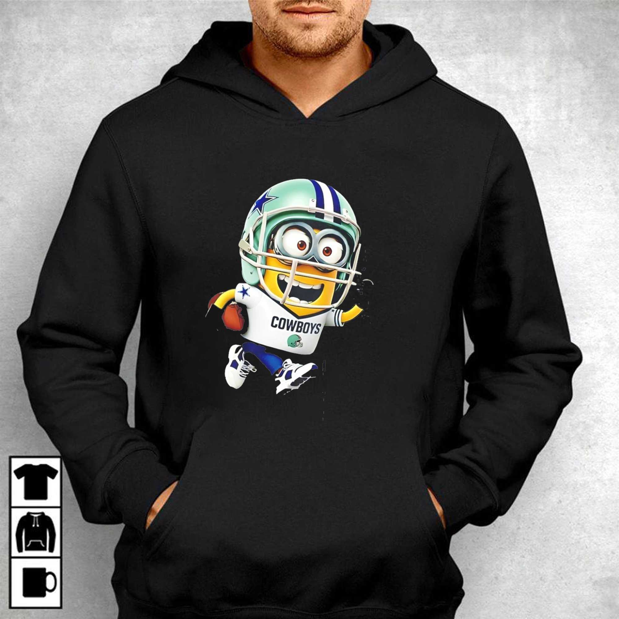 Dallas Cowboys Minion Running Football Tee Hoodie Dallas Cowboys Minion Running Football Tee Hoodie