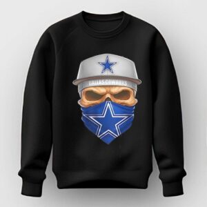 Dallas Cowboys Skull Bandana Cap Mens Tee Hoodie