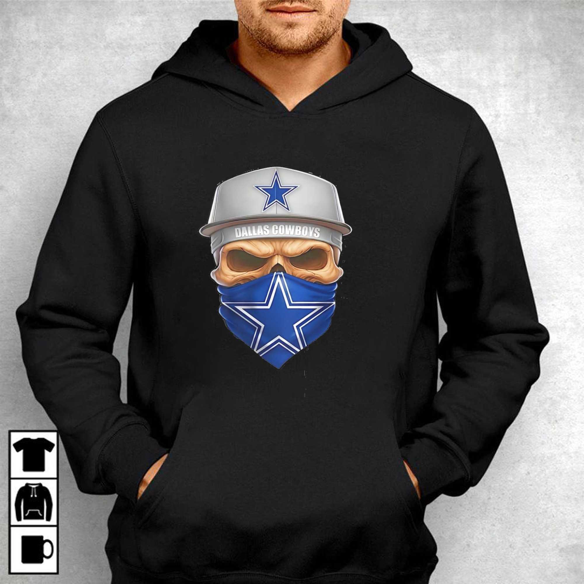 Dallas Cowboys Skull Bandana Cap Mens Tee Hoodie Dallas Cowboys Skull Bandana Cap Mens Tee Hoodie