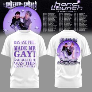 Dan and Phil The Hard Launch World Tour 2026 Made Me Gay Tee Hoodie