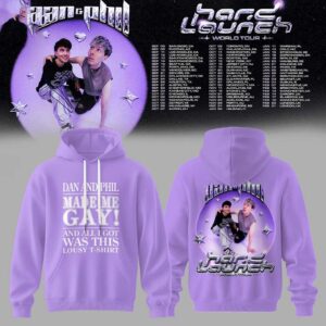 Dan and Phil The Hard Launch World Tour 2026 Made Me Gay Tee Hoodie