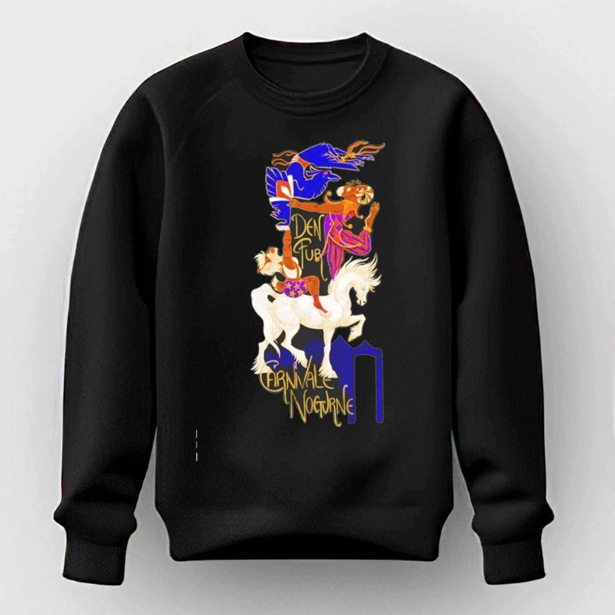Den Fub Carnivale Nocturne Jester and Horse Circus Animal Art Tee Hoodie Den Fub Carnivale Nocturne Jester and Horse Circus Animal Art Tee Hoodie