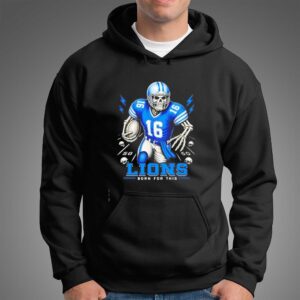 Detroit Lions Born For This Skeleton Football Player Nfl Team Tee