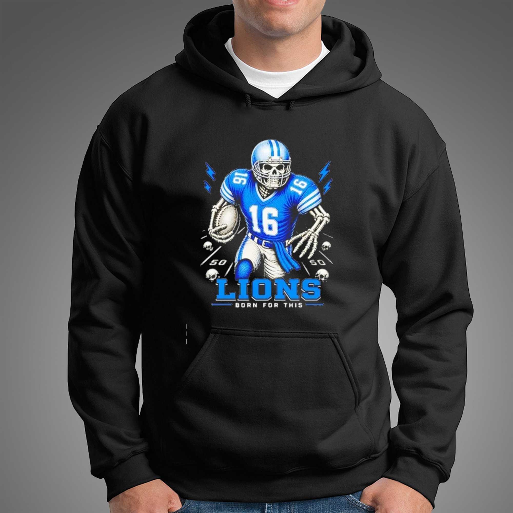 Detroit Lions Born For This Skeleton Football Player Nfl Team Tee Detroit Lions Born For This Skeleton Football Player Nfl Team Tee