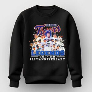 Detroit Tigers Legends 1901 2026 125th Anniversary Team Tee Hoodie