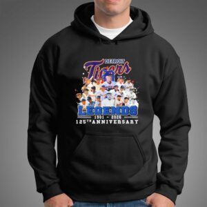 Detroit Tigers Legends 1901 2026 125th Anniversary Team Tee Hoodie