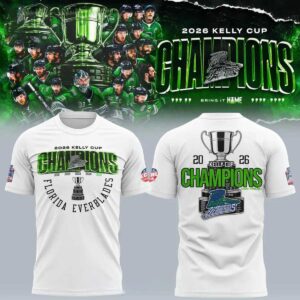Florida Everblades Kelly Cup Champions 5X 2026 Celebrating Tee Hoodie