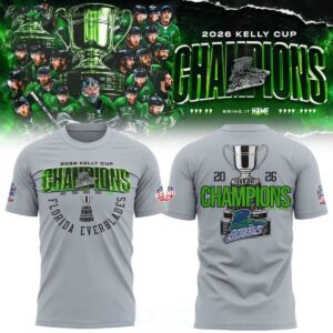 Florida Everblades Kelly Cup Champions 5X 2026 Celebrating Tee Hoodie