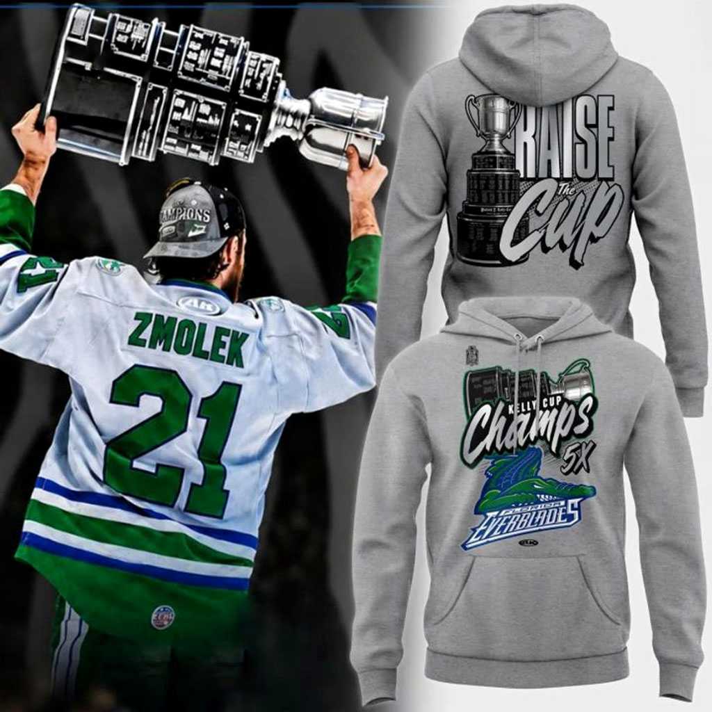 Florida Everblades Kelly Cup Champions 5x Championship Hoodie Florida Everblades Kelly Cup Champions 5x Championship Hoodie