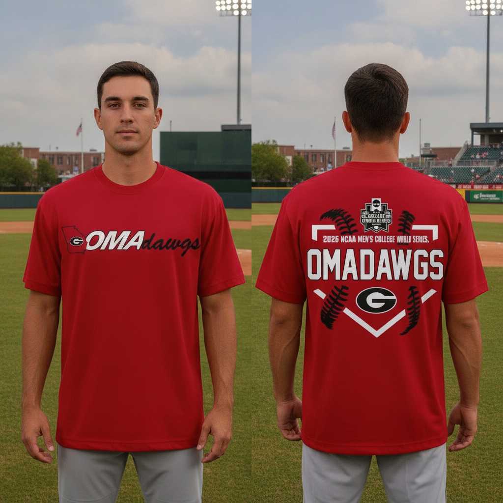 Georgia Bulldogs Baseball College World Series OmaDawgs 2026 Tee Hoodie