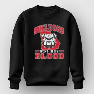 Georgia Bulldogs Bulldogs Runs In My Blood Mascot Logo Ncaa Team Tee