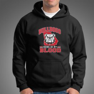 Georgia Bulldogs Bulldogs Runs In My Blood Mascot Logo Ncaa Team Tee